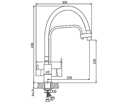 Заказать Смеситель для кухни Haiba HB76615-7 Черный матовый в магазине сантехники Santeh-Crystal.ru
