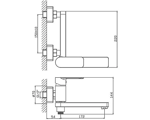Заказать Смеситель для ванны Haiba HB60617 Хром в магазине сантехники Santeh-Crystal.ru