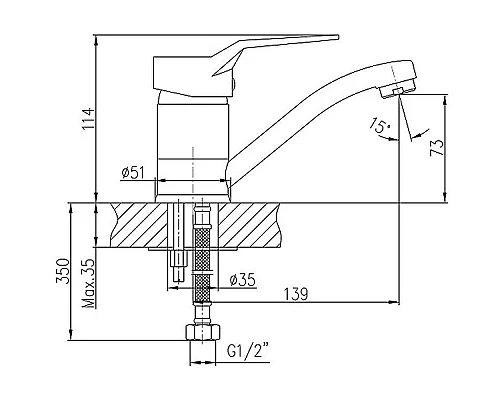 Приобрести Смеситель для раковины Haiba HB4563 Хром в магазине сантехники Santeh-Crystal.ru