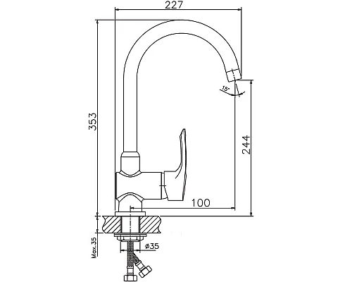 Купить Смеситель для кухни Haiba HB4066 Хром в магазине сантехники Santeh-Crystal.ru