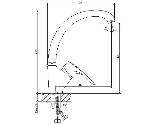 Приобрести Смеситель для кухни Haiba HB4166 Хром в магазине сантехники Santeh-Crystal.ru