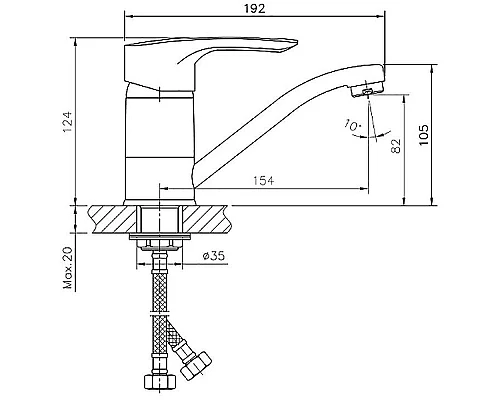 Заказать Смеситель для раковины Haiba HB4566-2 Хром в магазине сантехники Santeh-Crystal.ru