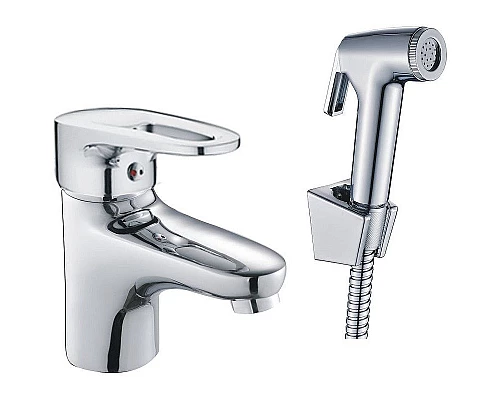 Приобрести Смеситель для раковины Haiba HB1268 с гигиеническим душем Хром в магазине сантехники Santeh-Crystal.ru
