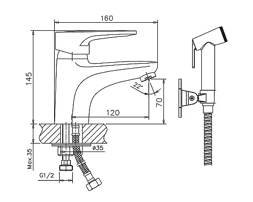 Приобрести Смеситель для раковины Haiba HB1268 с гигиеническим душем Хром в магазине сантехники Santeh-Crystal.ru