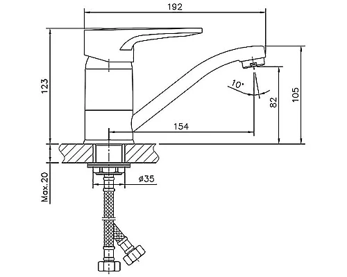 Купить Смеситель для раковины Haiba HB4568-2 Хром в магазине сантехники Santeh-Crystal.ru