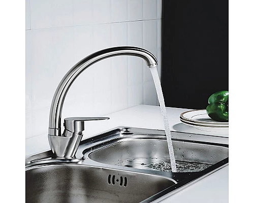 Заказать Смеситель для кухни Haiba HB41801-2 Нержавеющая сталь в магазине сантехники Santeh-Crystal.ru