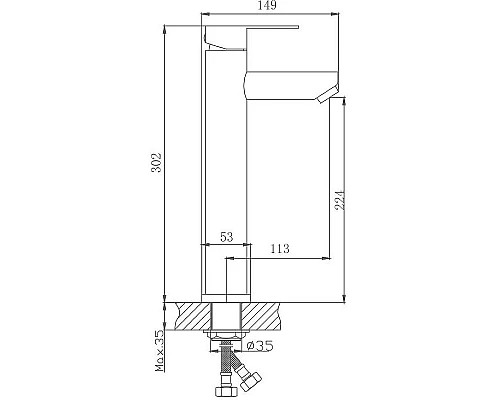 Заказать Смеситель для раковины Haiba HB11801 Нержавеющая сталь в магазине сантехники Santeh-Crystal.ru