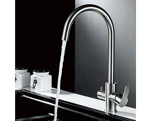 Заказать Смеситель для кухни Haiba HB76801 Нержавеющая сталь в магазине сантехники Santeh-Crystal.ru