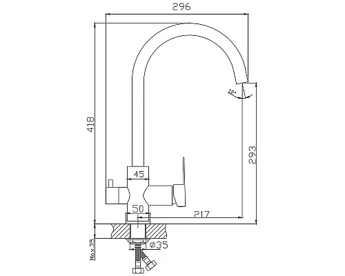 Заказать Смеситель для кухни Haiba HB76801 Нержавеющая сталь в магазине сантехники Santeh-Crystal.ru