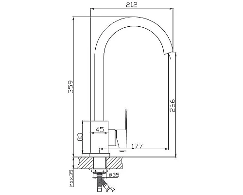 Купить Смеситель для кухни Haiba HB70802 Нержавеющая сталь в магазине сантехники Santeh-Crystal.ru