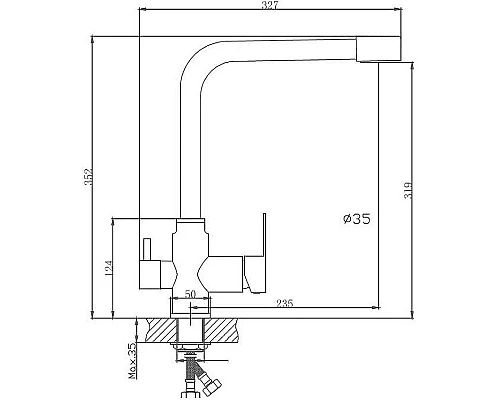 Купить Смеситель для кухни Haiba HB76802 Нержавеющая сталь в магазине сантехники Santeh-Crystal.ru