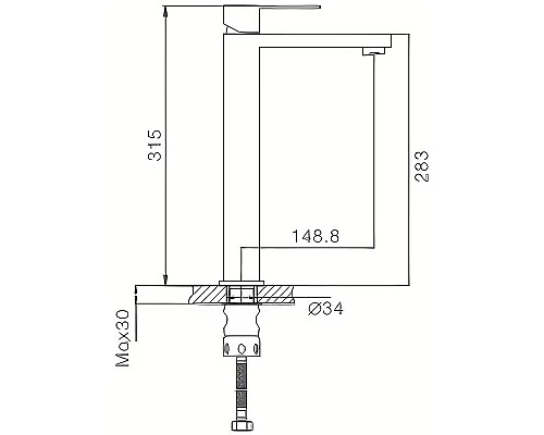 Купить Смеситель для раковины Haiba HB11803-2 Нержавеющая сталь в магазине сантехники Santeh-Crystal.ru
