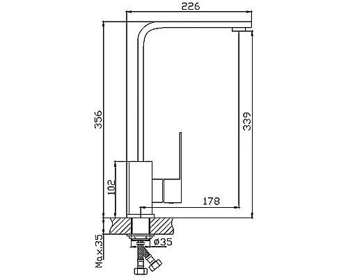 Купить Смеситель для кухни Haiba HB70803-7 Черный матовый в магазине сантехники Santeh-Crystal.ru