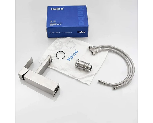 Приобрести Смеситель для раковины Haiba HB10803 Нержавеющая сталь в магазине сантехники Santeh-Crystal.ru