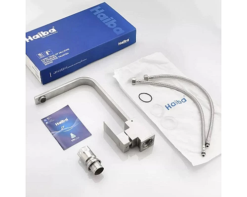 Приобрести Смеситель для кухни Haiba HB70803 Нержавеющая сталь в магазине сантехники Santeh-Crystal.ru