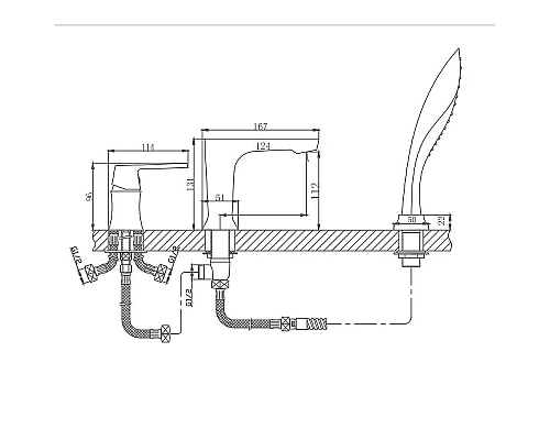 Приобрести Смеситель на борт ванны Haiba HB80804 Белый в магазине сантехники Santeh-Crystal.ru