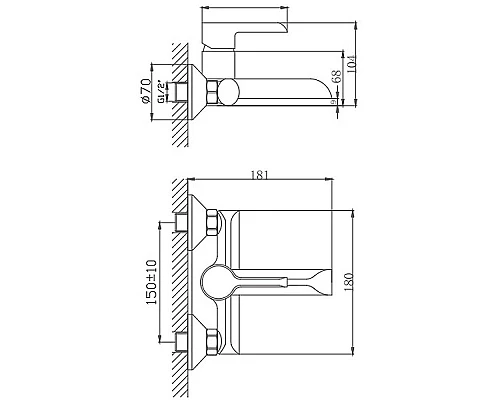 Заказать Смеситель для ванны Haiba HB60805-8 Белый Хром в магазине сантехники Santeh-Crystal.ru