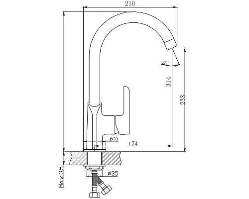 Купить Смеситель для кухни Haiba HB70805-8 Белый Хром в магазине сантехники Santeh-Crystal.ru