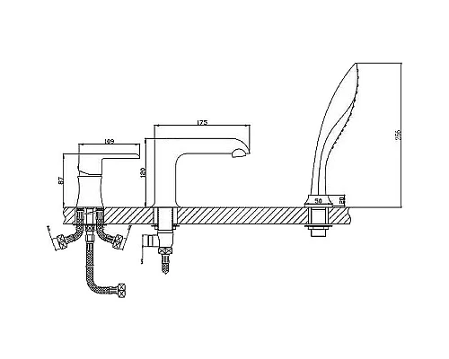 Приобрести Смеситель на борт ванны Haiba HB80805-8 Белый Хром в магазине сантехники Santeh-Crystal.ru