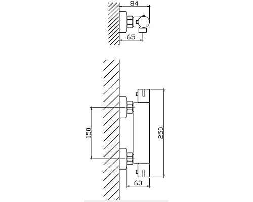 Приобрести Смеситель для душа Haiba HB20809 с термостатом Хром в магазине сантехники Santeh-Crystal.ru