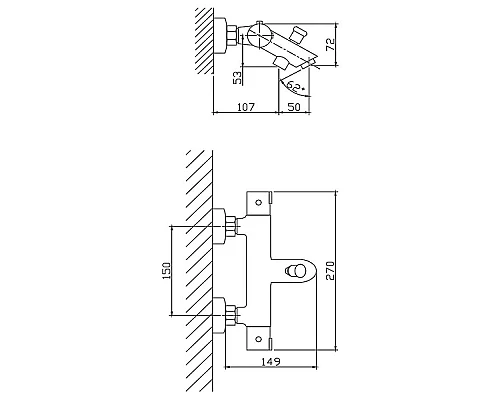 Заказать Смеситель для ванны Haiba HB60809 с термостатом Хром в магазине сантехники Santeh-Crystal.ru