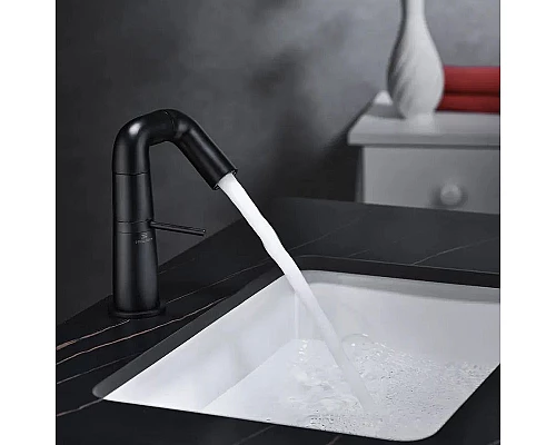 Приобрести Смеситель для раковины Haiba HB10813-7 Черный матовый в магазине сантехники Santeh-Crystal.ru