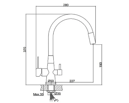 Приобрести Смеситель для кухни Haiba HB76858-3 Хром Серый в магазине сантехники Santeh-Crystal.ru