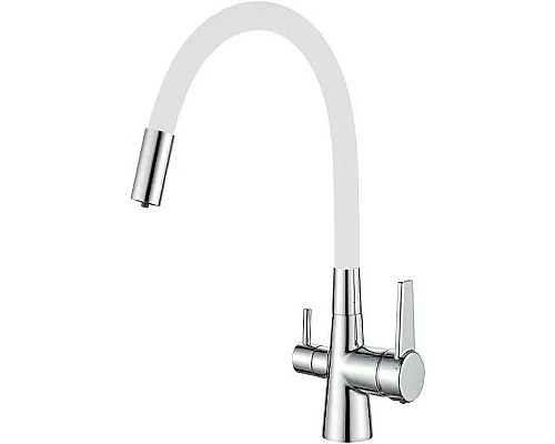 Купить Смеситель для кухни Haiba HB76858-8 Хром Белый в магазине сантехники Santeh-Crystal.ru