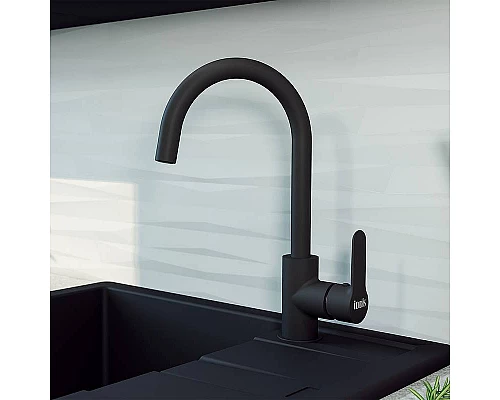 Приобрести Смеситель для кухни Iddis Cuba CU5BLJ0i05 Черный матовый в магазине сантехники Santeh-Crystal.ru
