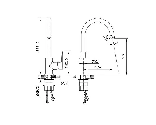 Купить Смеситель для кухни Iddis Cuba CUBWTFJi05 Белый матовый в магазине сантехники Santeh-Crystal.ru