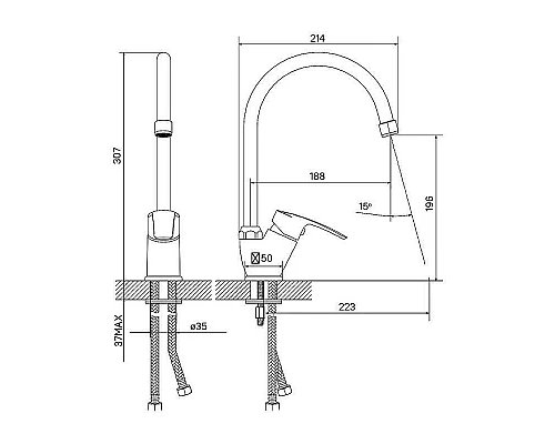 Приобрести Смеситель для кухни Iddis Ray RAYSB00i05 Хром в магазине сантехники Santeh-Crystal.ru