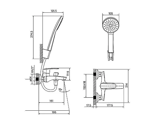 Заказать Смеситель для ванны Iddis Ray RAYBN02i02 Сатин в магазине сантехники Santeh-Crystal.ru