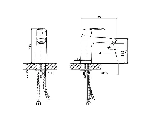 Заказать Смеситель для раковины Iddis Ray RAYBL00i01 Черный матовый в магазине сантехники Santeh-Crystal.ru