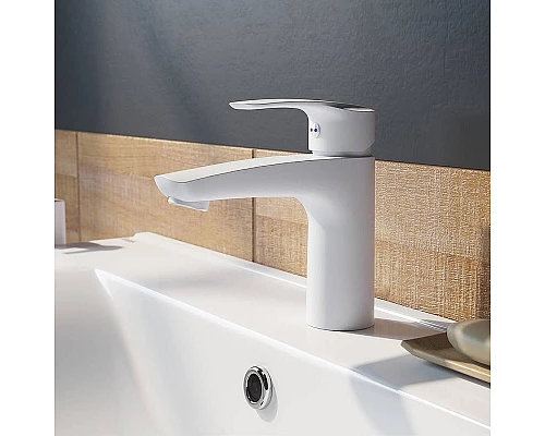 Приобрести Смеситель для раковины Iddis Ray RAYWT00i01 Белый матовый в магазине сантехники Santeh-Crystal.ru