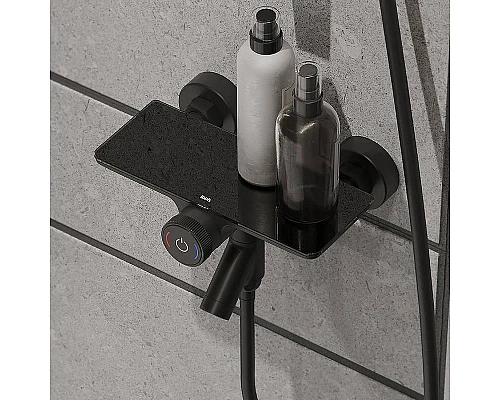 Купить Смеситель для ванны Iddis Shelfy SHEBLBTi02WA Черный матовый в магазине сантехники Santeh-Crystal.ru