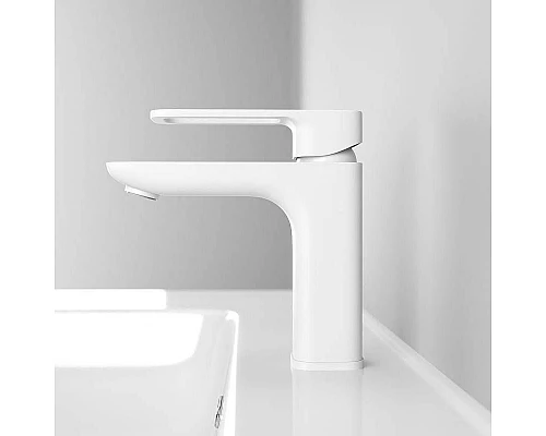 Купить Смеситель для раковины Iddis Slide SLIWT00i01 Белый матовый в магазине сантехники Santeh-Crystal.ru