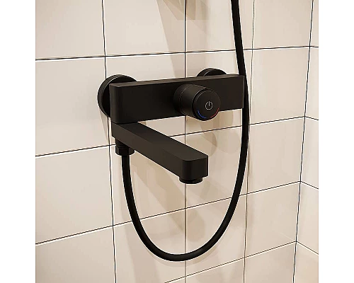 Купить Смеситель для ванны Iddis Slide SLIBLBTi02WA Черный матовый в магазине сантехники Santeh-Crystal.ru
