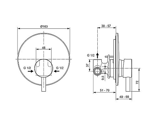 Приобрести Смеситель для душа Ideal Standard Ceraline A6940AA Хром в магазине сантехники Santeh-Crystal.ru