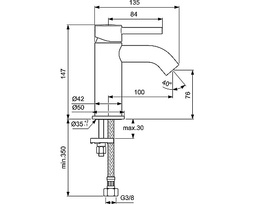 Приобрести Смеситель для раковины Ideal Standard Ceraline BC268AA Хром в магазине сантехники Santeh-Crystal.ru