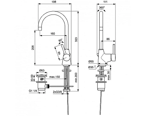 Купить Смеситель для раковины Ideal Standard Ceraline BC195AA Хром в магазине сантехники Santeh-Crystal.ru