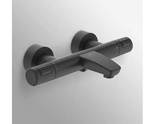 Приобрести Смеситель для ванны Ideal Standard Ceratherm T25 A7544XG с термостатом Silk Black в магазине сантехники Santeh-Crystal.ru