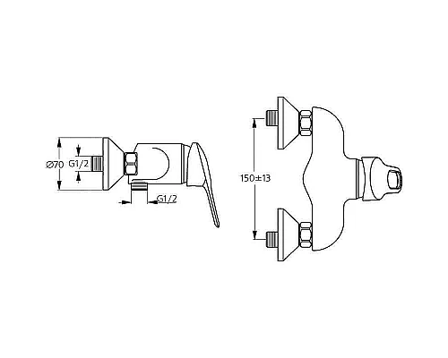 Купить Смеситель для душа Ideal Standard San Remo B7528AA Хром в магазине сантехники Santeh-Crystal.ru