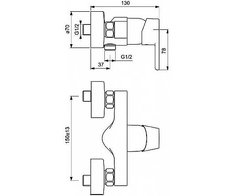 Заказать Смеситель для душа Ideal Standard Vito B0411AA Хром в магазине сантехники Santeh-Crystal.ru