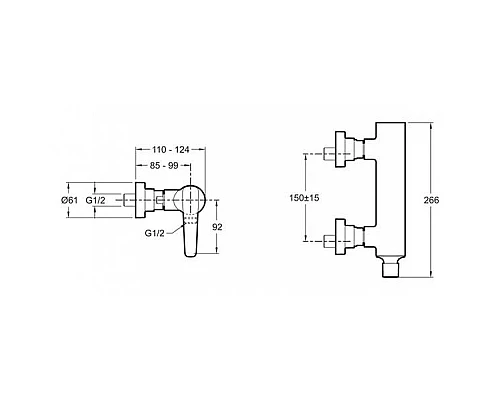 Купить Смеситель для душа Jacob Delafon Aleo+ E72318-CP Хром в магазине сантехники Santeh-Crystal.ru