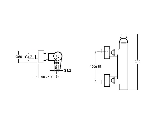 Заказать Смеситель для душа Jacob Delafon Avid E97368-CP Хром в магазине сантехники Santeh-Crystal.ru