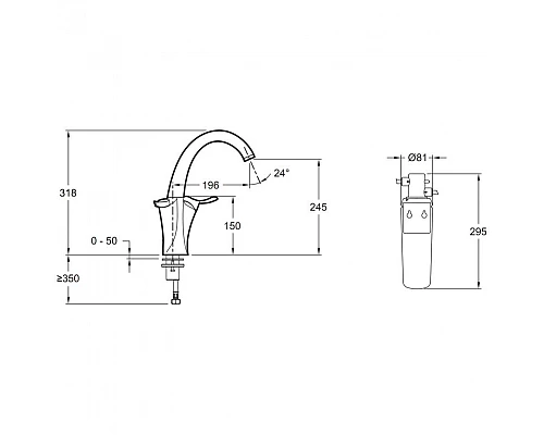 Приобрести Смеситель для кухни Jacob Delafon Carafe E18865-VS Сталь в магазине сантехники Santeh-Crystal.ru