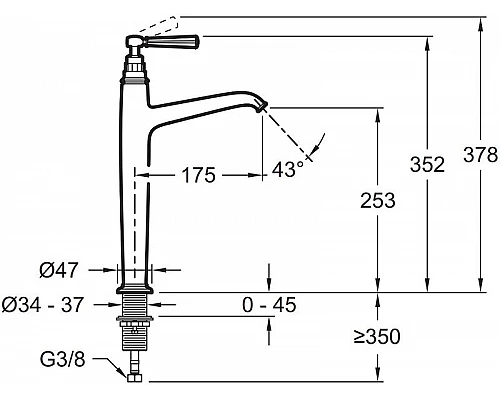 Заказать Смеситель для раковины Jacob Delafon Cleo 1889 E24309-BGG Золото глянцевое в магазине сантехники Santeh-Crystal.ru