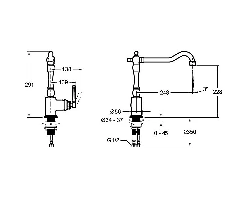 Приобрести Смеситель для кухни Jacob Delafon Cleo 1889 E24317-VS Матовая сталь в магазине сантехники Santeh-Crystal.ru