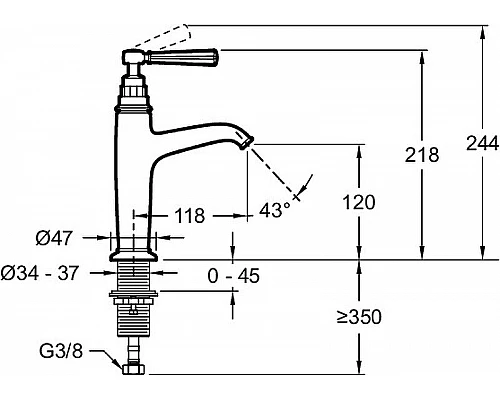 Заказать Смеситель для раковины Jacob Delafon Cleo 1889 E24308-BGG Золото глянцевое в магазине сантехники Santeh-Crystal.ru