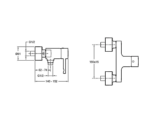 Приобрести Смеситель для душа Jacob Delafon Cuff E45533-CP Хром в магазине сантехники Santeh-Crystal.ru